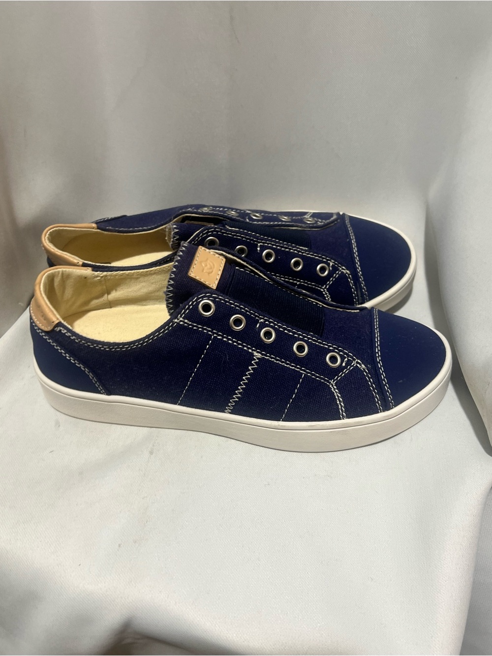Spenco Women’s Navy Canvas Slip-On Sneakers Size 7 Orthotic Comfort Casual Shoes - Picture 6 of 9